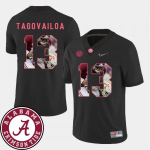Tua Tagovailoa Alabama #13 Men Pictorial Fashion Football Jersey - Black 357515-795