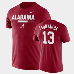 Tua Tagovailoa Roll Tide Legend Performance #13 Team DNA Men T-Shirt - Crimson 194261-532
