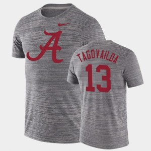 Tua Tagovailoa Bama Mens Velocity Performance GFX Velocity #13 T-Shirt - Charcoal 393295-475