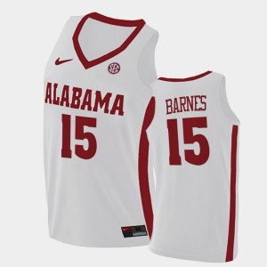 Tyler Barnes University of Alabama #15 College Basketball 2021 Swingman Men Jersey - White 578025-945