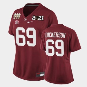 Landon Dickerson Roll Tide 3X CFP National Championship #69 Women's Special Edition Jerseys - Crimson 184063-143