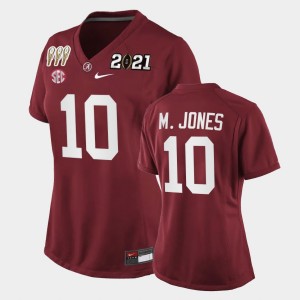 Mac Jones Alabama #10 3X CFP National Championship Women Special Edition Jersey - Crimson 400467-687