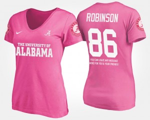 A'Shawn Robinson Roll Tide With Message Name and Number #86 Womens T-Shirt - Pink 377696-438
