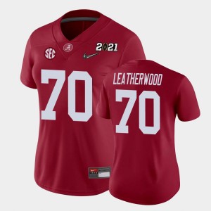 Alex Leatherwood Bama #70 2021 National Championship Women College Football Jerseys - Crimson 696434-519