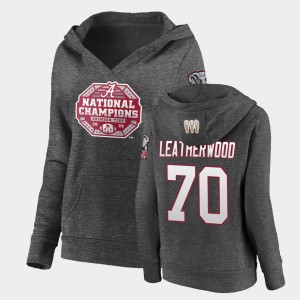 Alex Leatherwood Roll Tide Pullover V-Neck #70 Women's 2020 National Champions Hoodie - Charcoal 429603-988