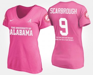 Bo Scarbrough Bama #9 Name and Number Women With Message T-Shirt - Pink 355213-286