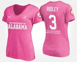 Calvin Ridley Bama With Message #3 Name and Number Womens T-Shirt - Pink 958174-493