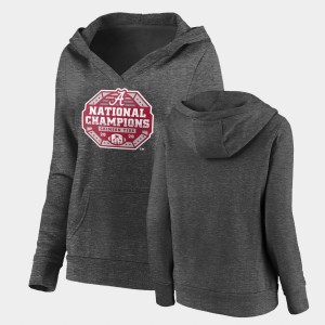 Bama 2020 National Champions Womens V-Neck Pullover Hoodie - Charcoal 672855-749