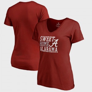 Crimson Women's Hometown Collection Sweet Home Alabama V-Neck Bowl Game T-Shirt - Crimson 166281-265