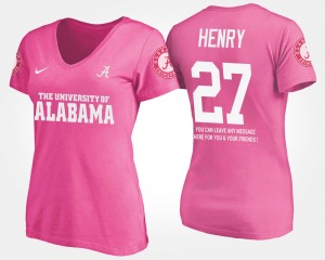 Derrick Henry Bama Name and Number With Message Women #27 T-Shirt - Pink 153059-963