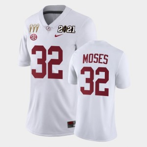 Dylan Moses University of Alabama Limited 3X CFP National Championship Womens #32 Jerseys - White 971203-682