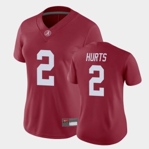Jalen Hurts Alabama Crimson Tide Alumni #2 Game Women's Jersey - Crimson 778208-511