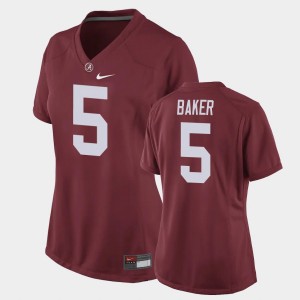 Javon Baker Bama #5 Replica Football Women's Game Jersey - Crimson 907110-462