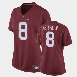 John Metchie III Crimson #8 Replica Football Women Game Jerseys - Crimson 639561-766