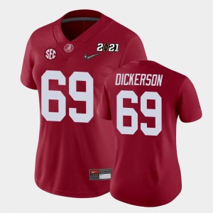 Landon Dickerson Bama #69 2021 National Championship Women College Football Jerseys - Crimson 631688-639