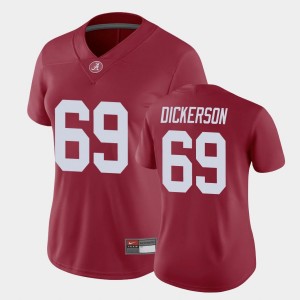 Landon Dickerson Bama Game Player Women's #69 Jerseys - Crimson 404115-609