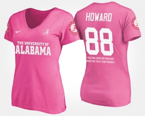 O.J. Howard Alabama Women #88 With Message Name and Number T-Shirt - Pink 716673-847
