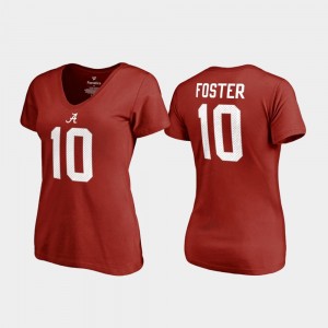Reuben Foster Bama Women's #10 Name & Number College Legends T-Shirt - Crimson 445122-426