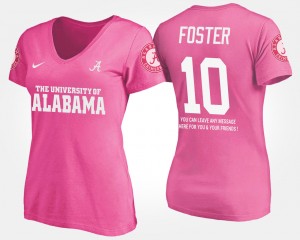 Reuben Foster Crimson With Message #10 Womens Name and Number T-Shirt - Pink 134409-883