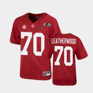 Alex Leatherwood Alabama Crimson Tide 2021 National Championship #70 Youth Official Jersey - Crimson 656464-456