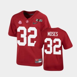 Dylan Moses Alabama Crimson Tide 2021 National Championship 2025 #32 Youth Jerseys - Crimson 730019-956